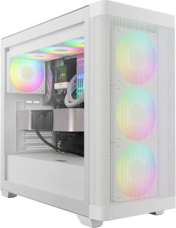 Кутия Gamdias кутия Case E-ATX - ATHENA M3 White - USB-C, 4 x 120 mm A-RGB, Mesh, Tempered Glass