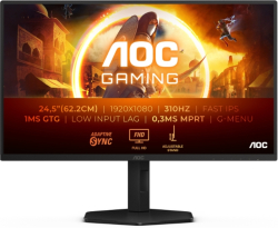 Монитор AOC 25G4SXU, 24.5" Fast IPS WLED, 1920x1080@300Hz-310Hz, 1ms GtG, 0.3ms MPRT, 1000:1, 2xHDMI, USB hub