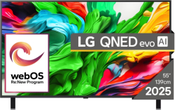 Телевизор LG 55QNED85A3C, 55" 4K QNED HDR Smart TV, 3840x2160, 120Hz Native (VRR 144Hz), HDMI, LAN, Bluetooth 5.1, WiFi 5