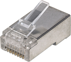 Конектор / букса INTELLINET 790581 :: Накрайник STP cat.5e RJ-45, 22-26 AWG, 2-prong, Standard 100 бр.