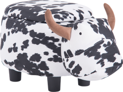 Детска табуретка с ракла - черно-бяла крава