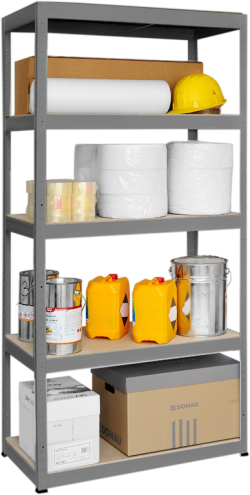 Метален стелаж STAR 180x90x45 см, до 350 кг на рафт - сив