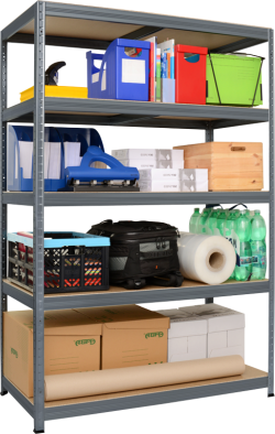 Метален стелаж STAR PLUS 180x120x60 см, до 250 кг на рафт - сив