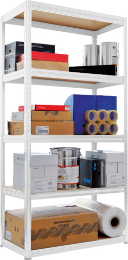 Метален стелаж STAR 180х90х45 см, до 175 кг на рафт - бял