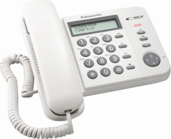 Стационарен телефон Panasonic KX-TS560FXW - бял