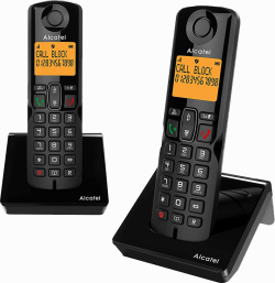  Безжичен DECT телефон Alcatel S280 EWE DUO - черен