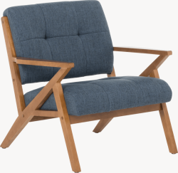 Кресло LUCAS - орех - син