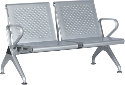 Офис стол Посетителска пейка с 2 места Carmen CR-1031-2 - сребърна на най-ниска цени