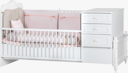 Бебешка кошара и детско легло 2в1 NIL 80 х 180 см - бяла