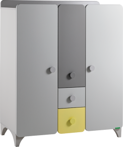 Трикрилен детски гардероб MINIA 124x46x142 см на най-ниска цени