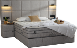 Тапицирана спалня с матрак COMFORT 180 x 200 - сив 02
