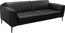 Кожен диван - тройка RONDE LUX - черен