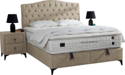 Тапицирана спалня с матрак COOL WOOL 160 x 200 - бежов 3