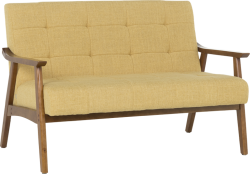 Двуместно канапе PABLO - орех / жълто