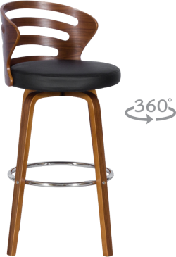 Бар стол Carmen 4041 - орех - черен