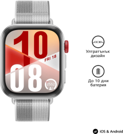 Смарт часовник Huawei Watch Fit 4, Seiya-B19F, Gray + Huawei FreeBuds SE 2