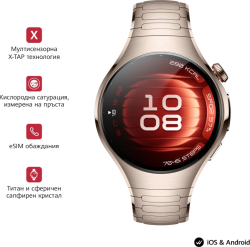 Смарт часовник Huawei Watch 5, Soc-L29M, Dawnlight + Huawei FreeBuds 6i White