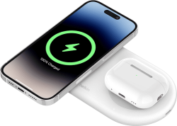 Принадлежност за смартфон Поставка за безжично зареждане 2 в 1 Belkin BOOST CHARGE™ PRO Qi2 15W, Бял