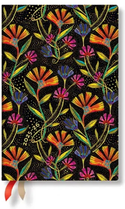  Paperblanks Планер Wild Flowers, Mini, хоризонтален, твърда корица, 104 листа, за 2025-2026 година