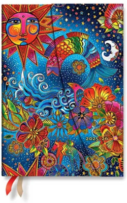  Paperblanks Планер Celestial Magic, Midi, хоризонтален, твърда корица, 104 листа, за 2025-2026 година