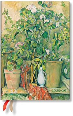  Paperblanks Планер Cezanne?s Terracotta, Midi, хоризонтален, твърда корица, 104 листа, за 2025-2026 година