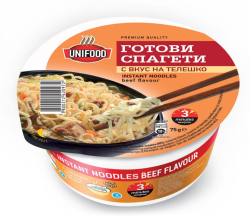  Uni Food Спагети, инстантни, с телешко, в купа, 75 g