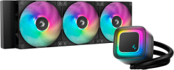 DeepCool LE360 V2, 360 мм. течно охлаждане за процесор, 3 x 120 мм. PWM ARGB вентилатора, ARGB блок, Черен
