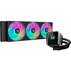 Водно охлаждане Водно охлаждане DeepCool MYSTIQUE 360 ARGB, 2.8" LCD екран, 3x120 мм ARGB PWM вентилатора, RGB LED