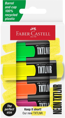  Faber-Castell Текст маркер TXTLNR, мини, неон, 4 цвята