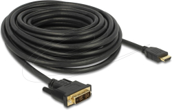 Кабел/адаптер Кабел Delock HDMI мъжко - DVI-D 18+1 (Single Link )мъжко, 10м, двупосочен, black