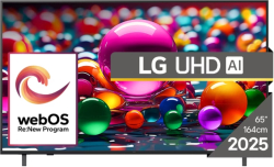Телевизор LG 65UA75003LA, 65" 4K UltraHD TV 4K (3840x2160), webOS 25 Smart,, HDMI eARC, LAN, USB, Bluetooth, Google Cast