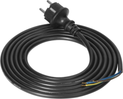  Кабел с щепсел 3x1.5mm2 3m IP44 Черен - Orno OR-AE-13285/3M
