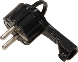  Щепсел плосъл 2P+Z 16A с ринг за кабел под 90° Черен - Orno OR-AE-1379/B