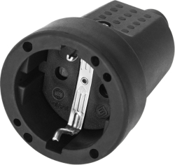 Щекер 2P+E Шуко гумиран IP44 Шуко Mini Черен - Orno OR-AE-13223(GS)