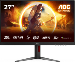 Монитор AOC 27G4HA, 27" Fast IPS WLED, 1920x1080@200Hz, 1ms GtG, 0.5ms MPRT, 300cd m-2, 1000:1, 2xHDMI, DP