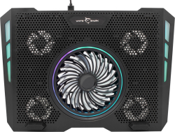 Поставка за лаптоп WHITE SHARK AURORA :: Стойка с 5 вентилатори, GCP-13 , охлаждаща подложка за лаптоп, черна