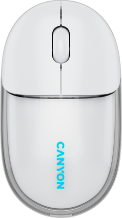 Мишка CANYON mouse OnClick 24 BT- Wireless Transparent-White