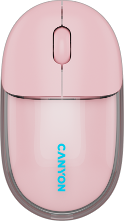 Мишка CANYON mouse OnClick 24 BT- Wireless Transparent-Pink