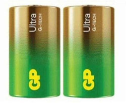 Алкална батерия GP ULTRA LR20 -2 бр. в опаковка shrink- 1.5V GP-BA-13AU21-S2