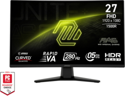 Монитор Геймърски MSI MAG 274CXF, 27", 0.5ms, 280Hz, Rapid VA, 1920x1080 (FHD), CURVE 1500R, DP(1.2a), 2xHDMI 2.0b, Tilt, VESA, Черен