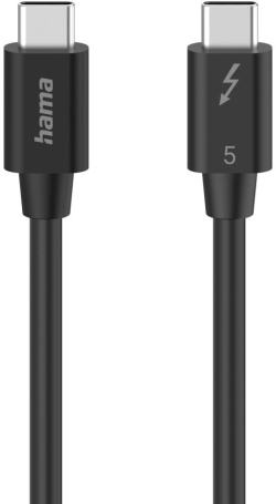 HAMA Кабел USB-C Thunderbolt-5, 80 Gbit-s, 5A, 240W, Ultra-HD 8K, 1.00 m
