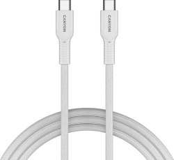 Кабел/адаптер CANYON cable OnWire 60CL C-C 60W COLOR Braided 1m White