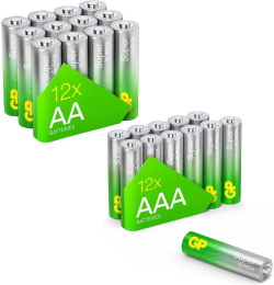 GP SUMMER PACK Алкални батерии  Super AA x 12 бр. + Super AAA x 12 бр. + Fan- Вентилатор-  GP BATTERIES