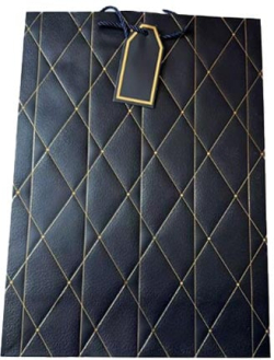  Подаръчна торбичка, каре, 30 х 42 х 12 cm, черна