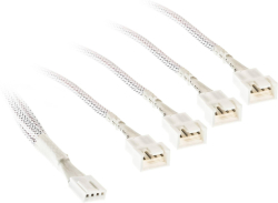 Кабел Kolink PWM 1-4 Сплитер - 35 cm, оплетен, Бял