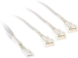 Кабел Kolink PWM 1-3 Сплитер - 35 cm, оплетен, Бял