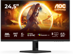 Монитор AOC 25G4SRE, 24.5" Fast IPS WLED, 1920x1080@300Hz (OC 310Hz), 1ms GtG, 0.3ms MPRT, 400cd m-2, 2xHDMI, DP