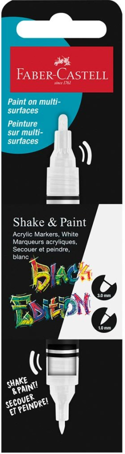  Faber-Castell Акрилен маркер Black Edition, бял