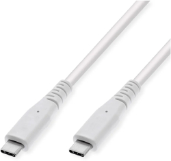 ROLINE 11.99.9066 :: Кабел USB Type C към Type C M-M, 3.2 Gen2, PD 20V5A, 60W, бял, 5.0 м