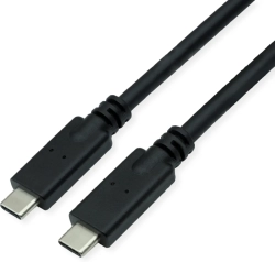 ROLINE 11.02.9066 :: Кабел USB Type C към Type C M-M, 3.2 Gen2, PD 20V, 5A, 100W, черен, 5.0 м
